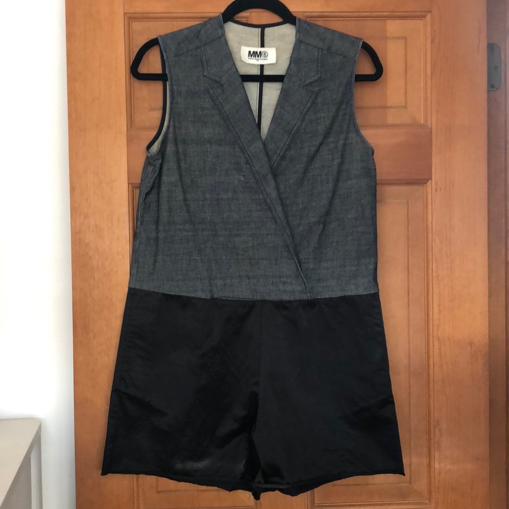 MM6 Denim and Black Romper. Size Small